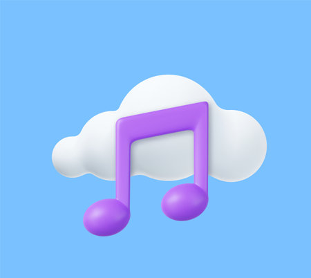 3d music storage clouds.のイラスト素材
