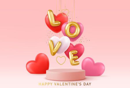 3d Empty pink product podium sceneのイラスト素材