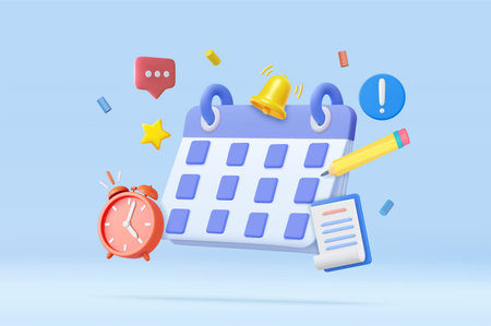 3d Calendar conceptのイラスト素材