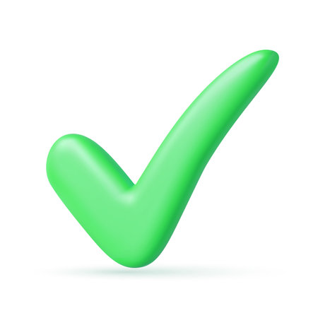 Green check mark 3d icon.のイラスト素材