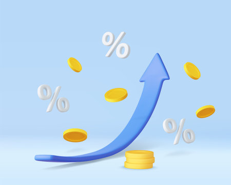 3d arrow of moneyのイラスト素材