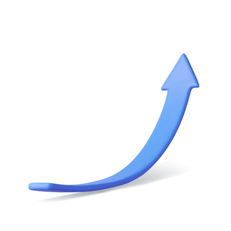 3d Growing blue Arrow up.のイラスト素材