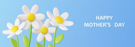 3d Happy Mother s Day modern banner design.のイラスト素材