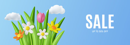 3d Summer sale poster,のイラスト素材