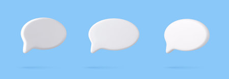 3d Blank white speech bubble pinのイラスト素材