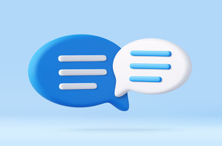 3d Blank white speech bubble pinのイラスト素材