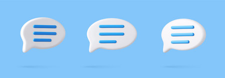 3d Blank white speech bubble pinのイラスト素材