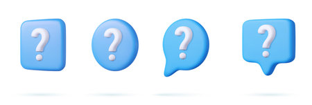 3d Speech bubble with question mark.