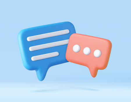 3d Blank white speech bubble pinのイラスト素材