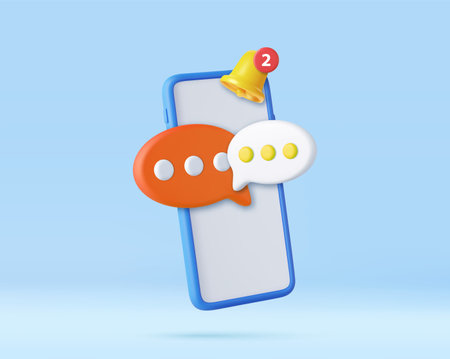 3d Blank white speech bubble pinのイラスト素材