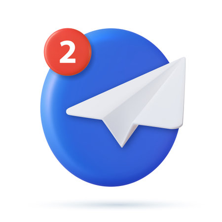 3d Telegram app icon symbols.のイラスト素材
