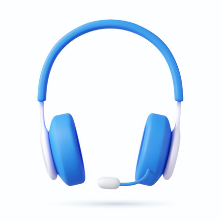 3d headphones isolated on white background.のイラスト素材