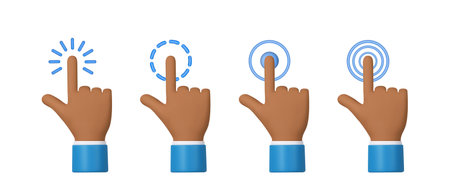 3D hand pointing icon design.のイラスト素材