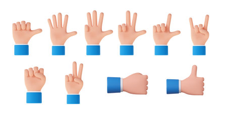 3d Hands set.のイラスト素材