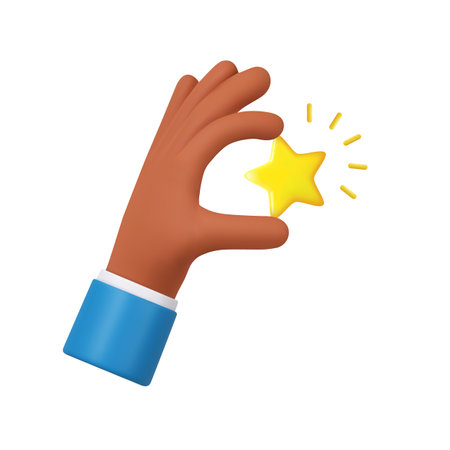 3d hand hold star icon.のイラスト素材