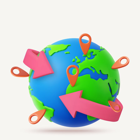 3d earth globeのイラスト素材