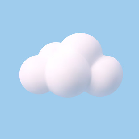 3d realistic simple cloudのイラスト素材