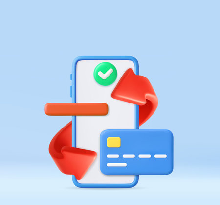 3d Smartphone and .credit cardのイラスト素材