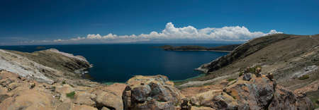A wonderful view of the lake titikaka. Puno, Peruの写真素材