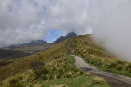 the road to the mountains in the vicinity Rucu Pichincha volcano, Andes mountains, Pichincha...
