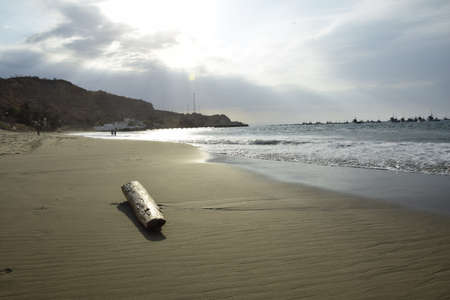 Sunset in Mancora Beach located in Piura, Peru.の写真素材