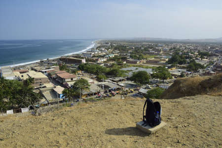 View of Mancora from a high hill. Peru.の写真素材