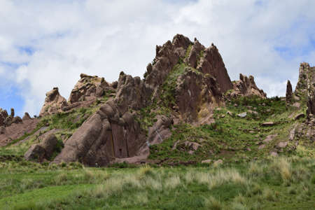 Gate of Hayu Mark (The Gate of the Gods), Peru WILLKA UTA, PORTAL OF THE GODS, SECRETS OF ARAMU MURU, HAYUMARKA GATE. Near Puno Peruの写真素材