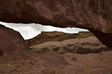 Brown rocks near the Gate of Hayu Mark (The Gate of the Gods), Peru WILLKA UTA, PORTAL OF THE GODS,...