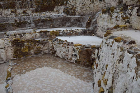 Terraced salt pans also known as (Salineras de Maras), among the most scenic travel destination in...