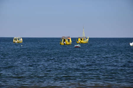 Boats on the Lake Titicaca, Copacabana Bolivia