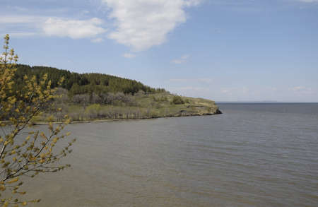 Slope of the bank on the Volga River. Ulyanovsk Russia.の写真素材