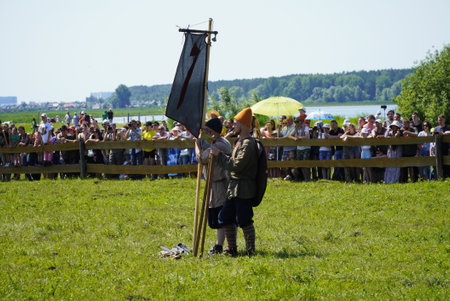 Ulyanovsk, Russia - July 16, 2022: historical Festival (The Great Volga Way). historical...