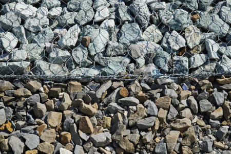 stone texture. Crushed stone on the shore.