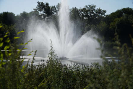 Beautiful fountain on the Sviyaga river, Ulyanovsk. Russia