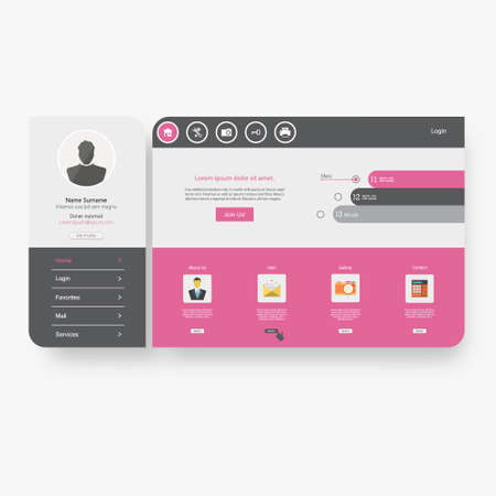 Minimal Flat Website Designのイラスト素材