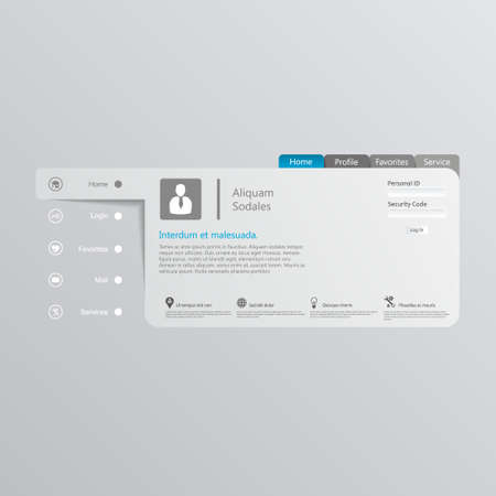 Website Template / Clean and Minimalisticのイラスト素材