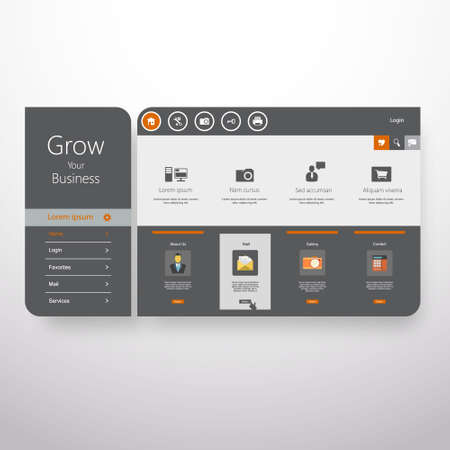 Flat Abstract Website design template, vector.のイラスト素材