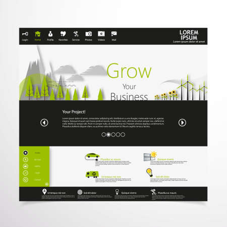 Modern green eco websiteのイラスト素材
