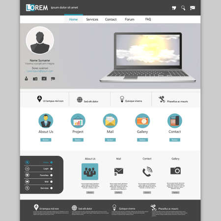 Vintage website templateのイラスト素材