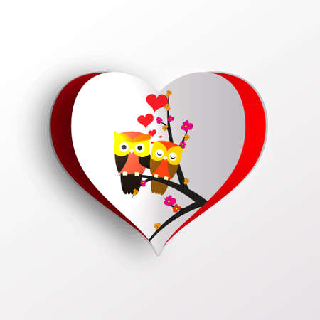 Owls In Loveのイラスト素材