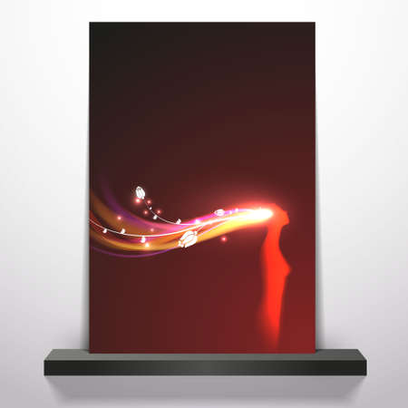 Brochure and Flyer Design A/4, Woman portrait in silhouette with hair waving in the breeze. Free space for your textのイラスト素材