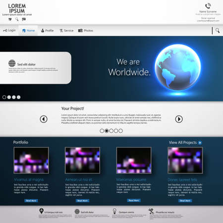 Professional Website Design Dark Templateのイラスト素材