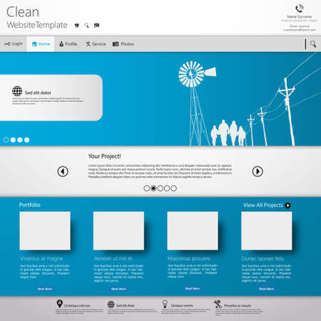 Website Template. Clean futuristic style, EPS 10のイラスト素材