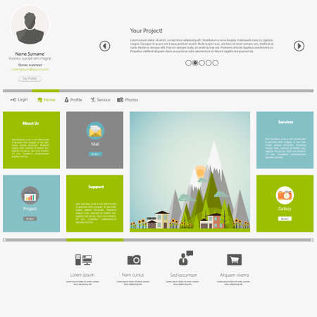 Eco Flat Metro Web Design Template.のイラスト素材