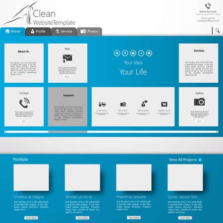 Website template in editable vector formatのイラスト素材
