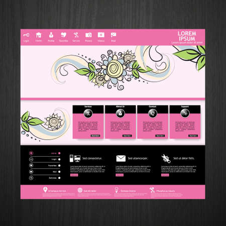 beauty website templateのイラスト素材