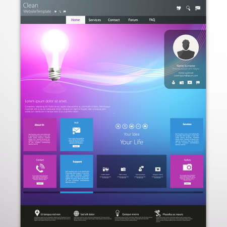 Purple business website templateのイラスト素材