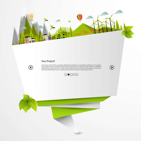 Modern green eco websiteのイラスト素材