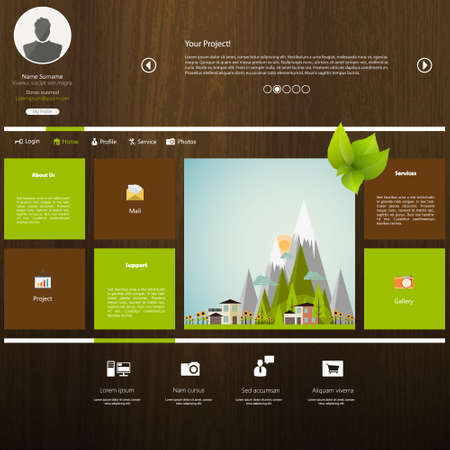 Eco Flat Metro Web Design Template.のイラスト素材
