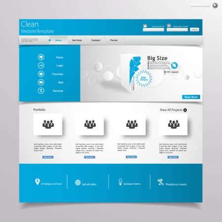 Clean blue website design templateのイラスト素材